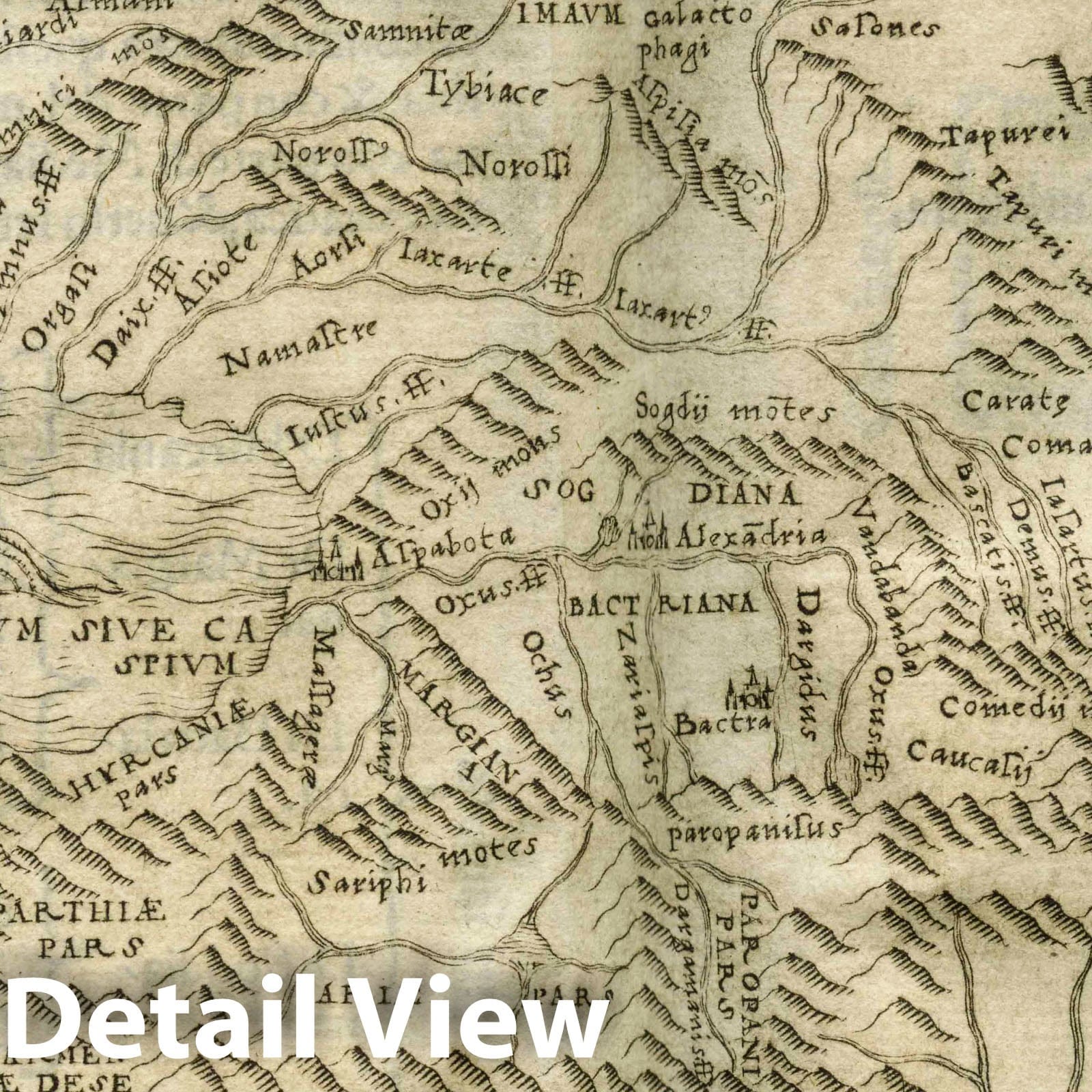Central Asia Route Map, 1548 - Ptolemeo Atlas Historical Map Print