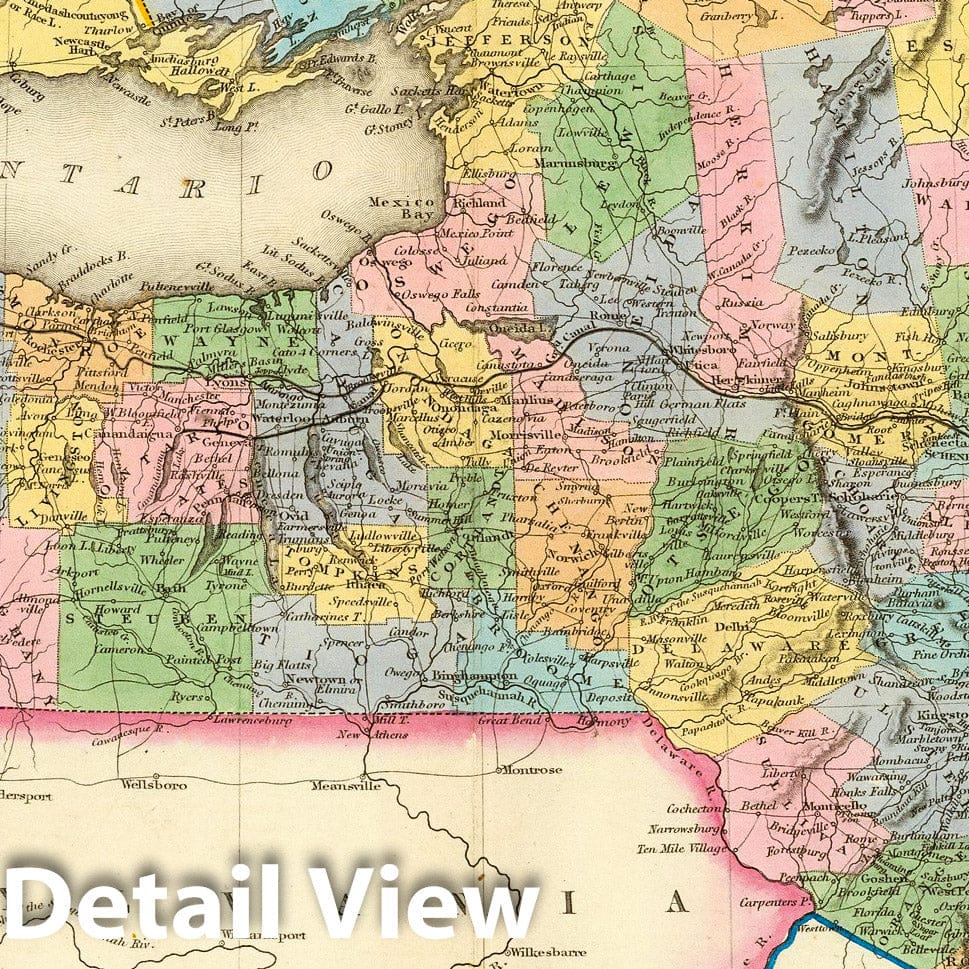 New York with Upper Canada, 1831 - Historical Map Print