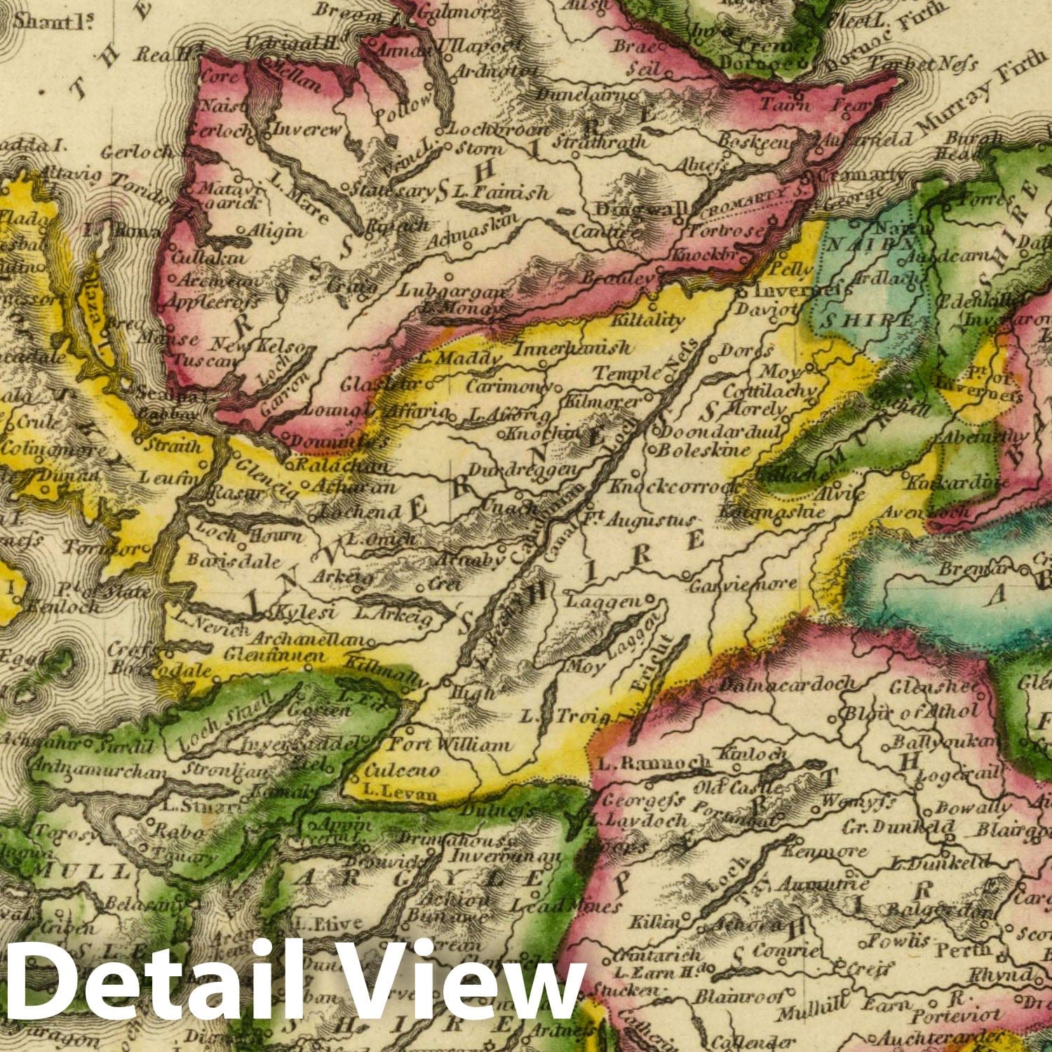 Scotland 1822 Historical Map Print - Hand-Colored Engraved Atlas Plate
