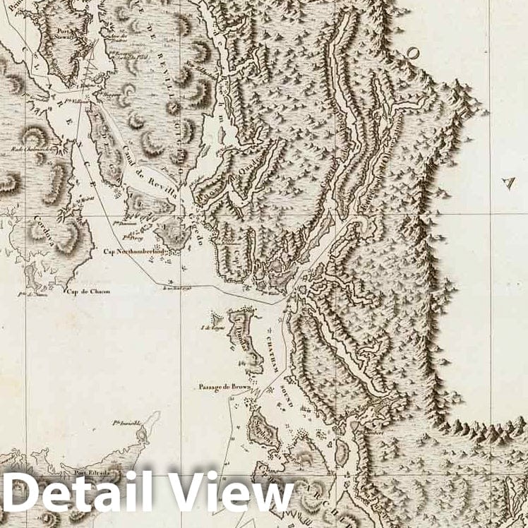 Northwestern Coast of America - Alaska and British Columbia, 1828 - Historical Nautical Map Print