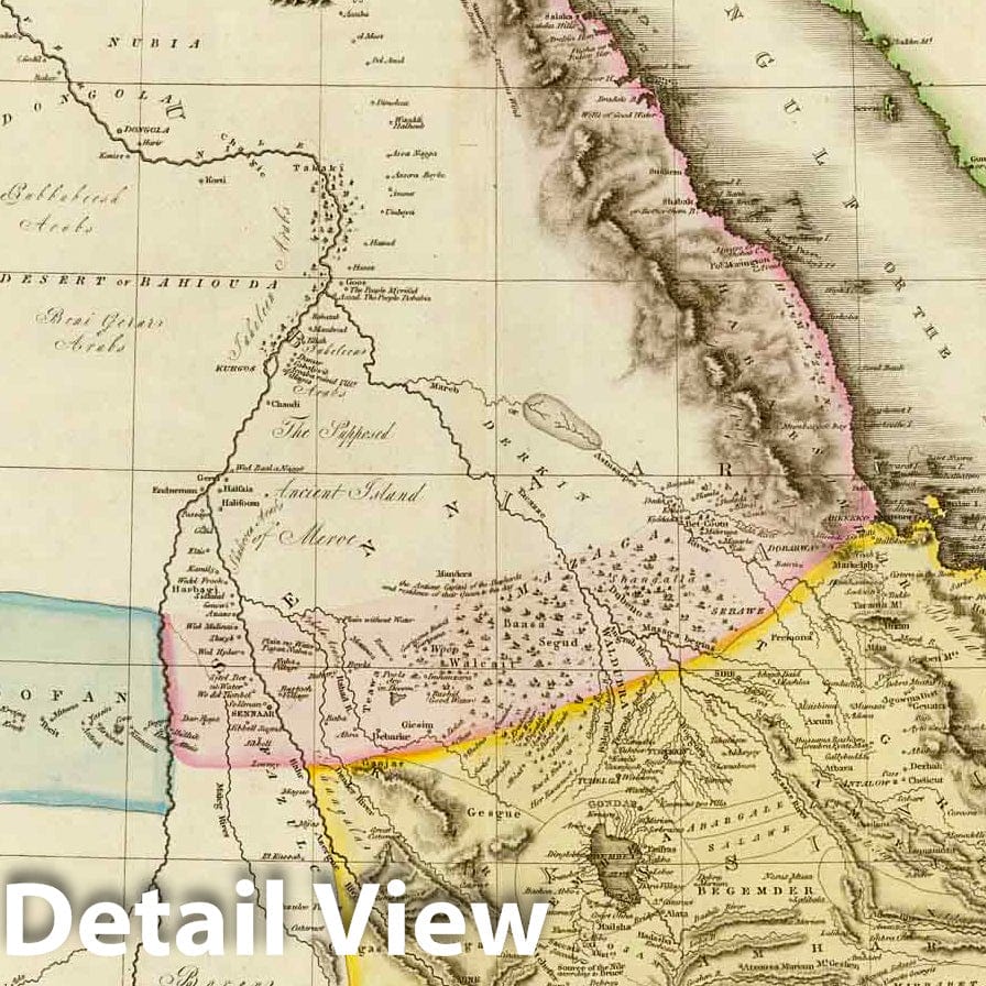 Ethiopia and Sudan, 1814 - Historical Map Print