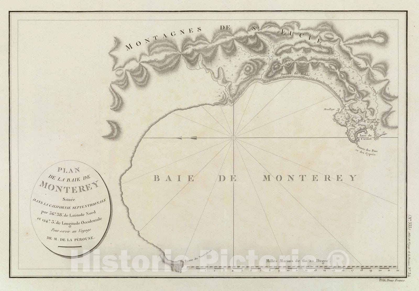 Historic Map : California, Monterey Bay Region (Calif) Chart Map, Monterey, Baie de. 1797 , Vintage Wall Art