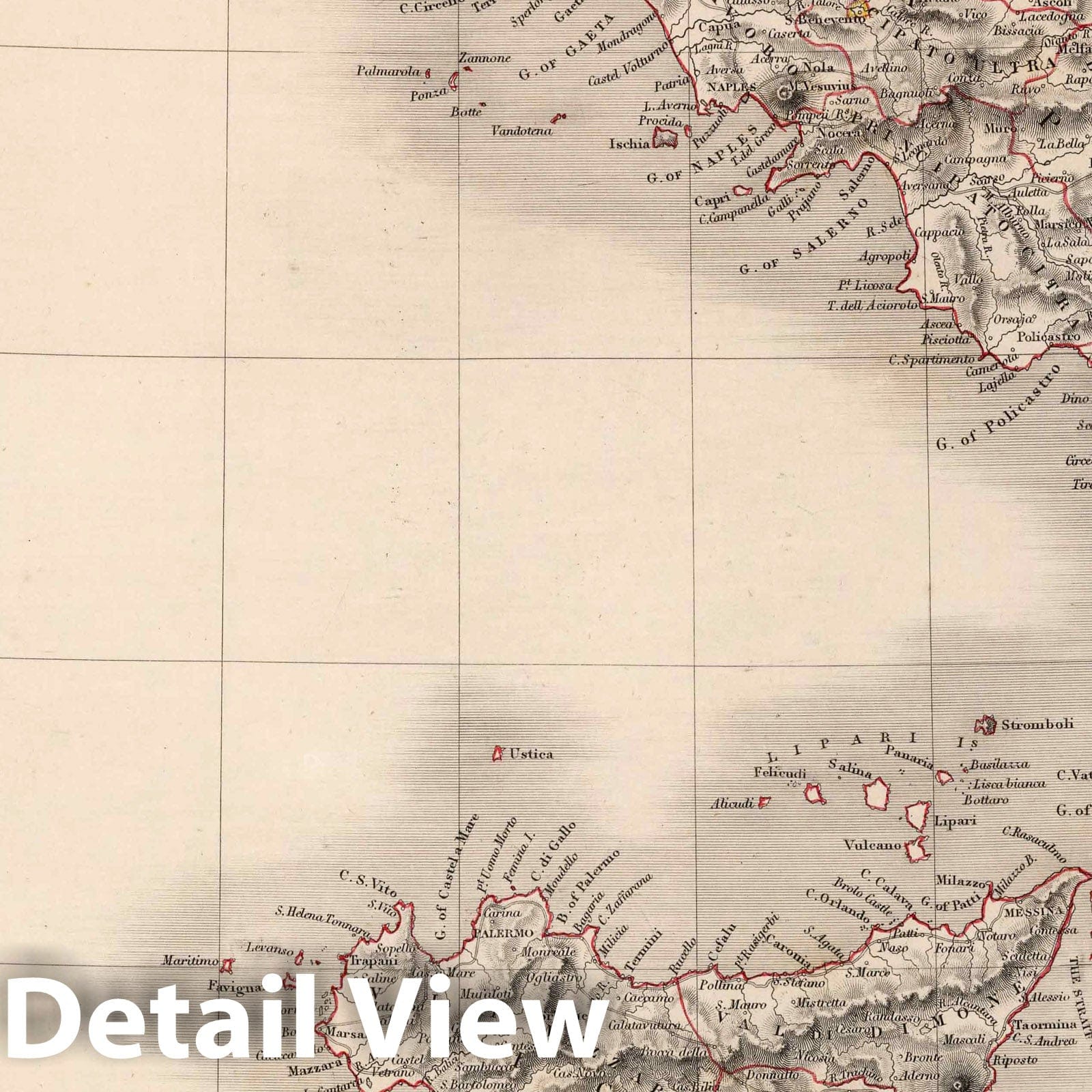 Italy South Part, 1841 - Historical Map Print from Black's General Atlas