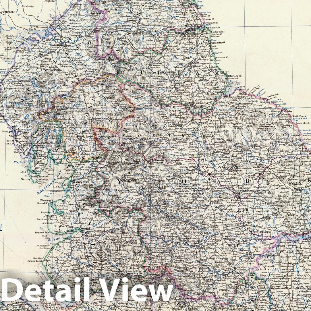 England and Wales, Northern Sheet - Boundary Map, 1861 - Historical Map Print