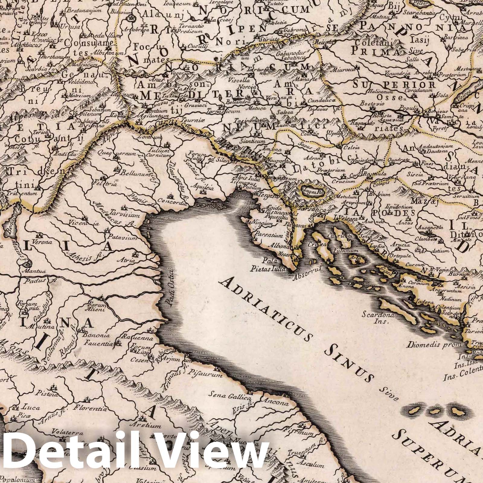 Western Balkans, Austria, and Hungary - River Map, 1715 - De Rossi Atlas Print