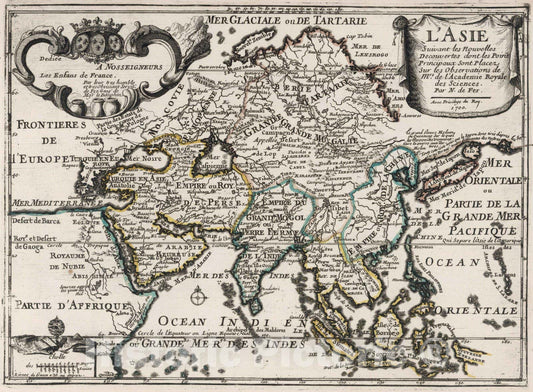 Historic Map : World Atlas Map, L'Asie. 1700 - Vintage Wall Art
