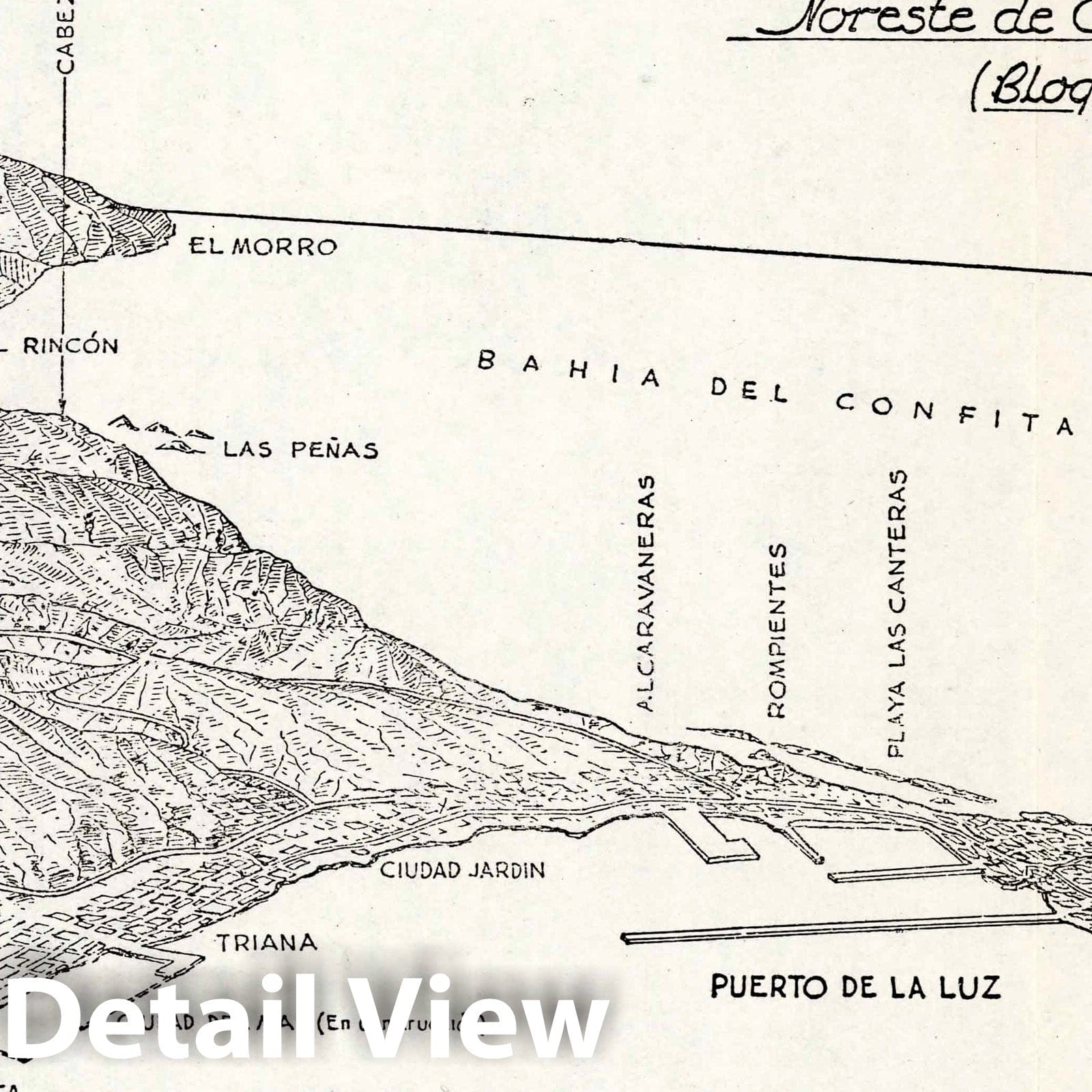 Northeast Gran Canaria and La Isleta - Physical Map, 1953