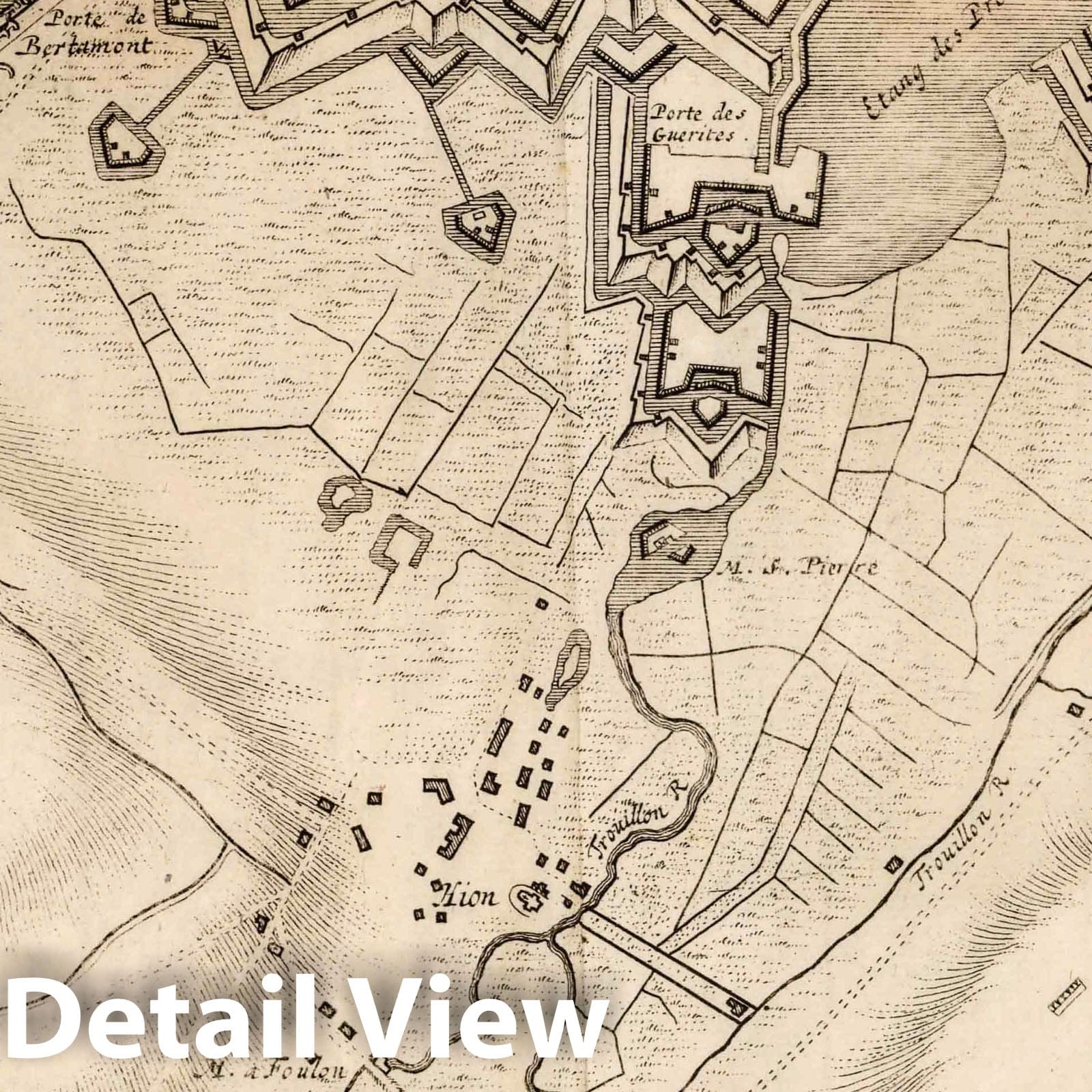 Siege of Mons - Military Map, 1709 - Historical Battle Print