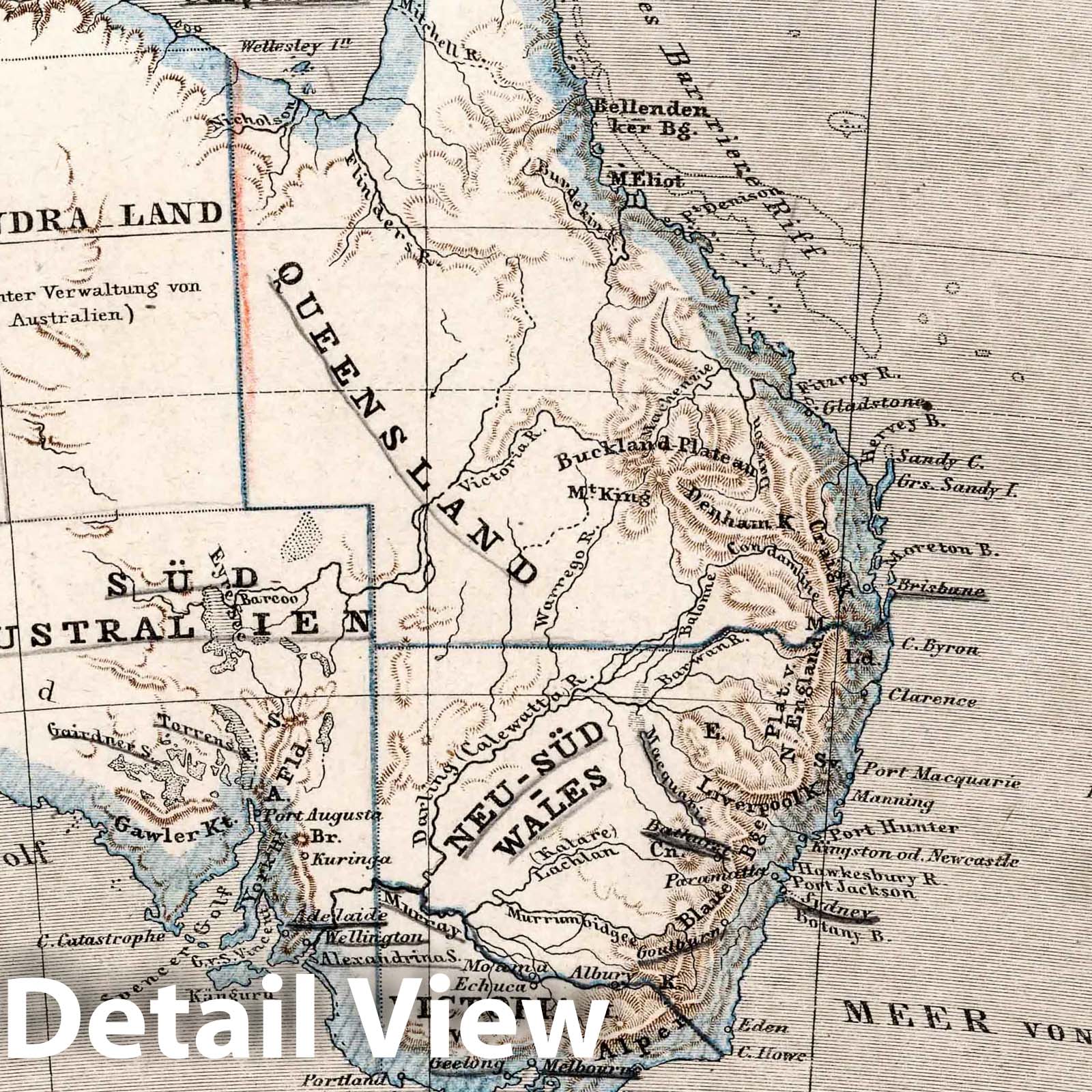 Australia and New Zealand, 1872 - Historical Map Print