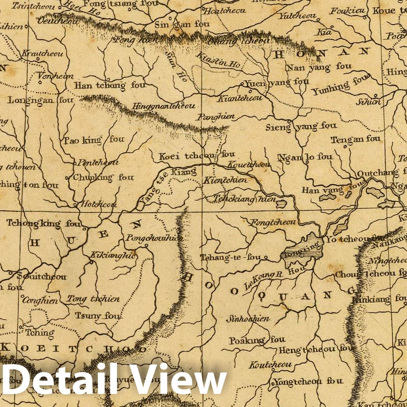 China - River Map, 1812 - Historical Map Print