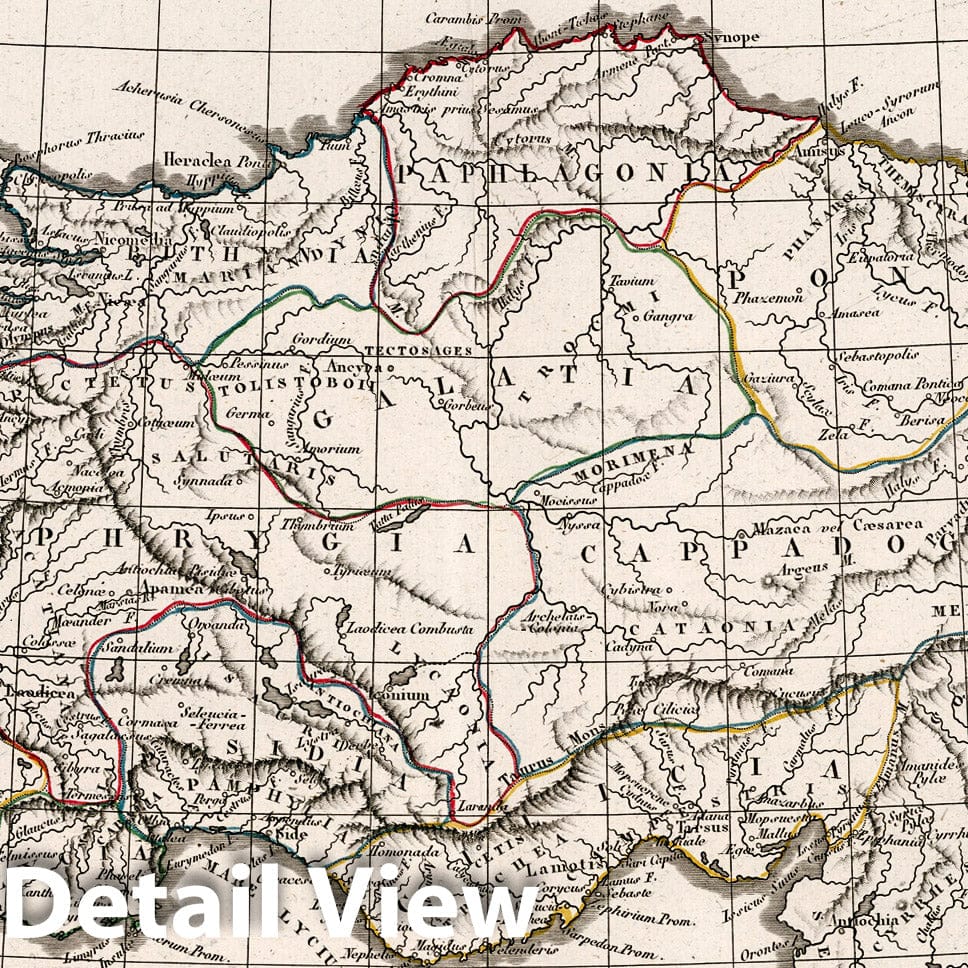 Asia Minor, Syria and Turkey, 1824 - Historical Map Print