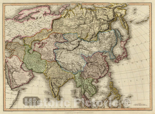 Historic Map : World Atlas Map, Asia. 1814 - Vintage Wall Art