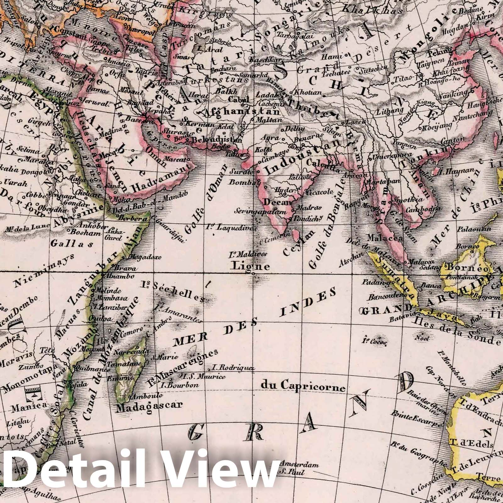 Eastern Hemisphere, 1834 - Historical Map Print