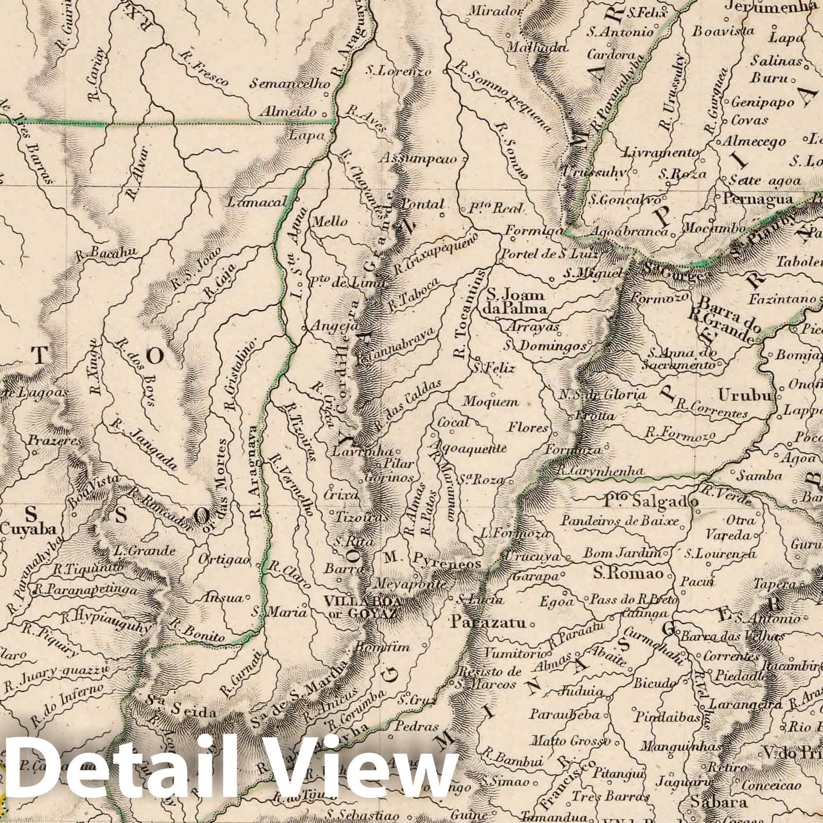 Brazil, 1841 - Historical Map Print from Black's General Atlas