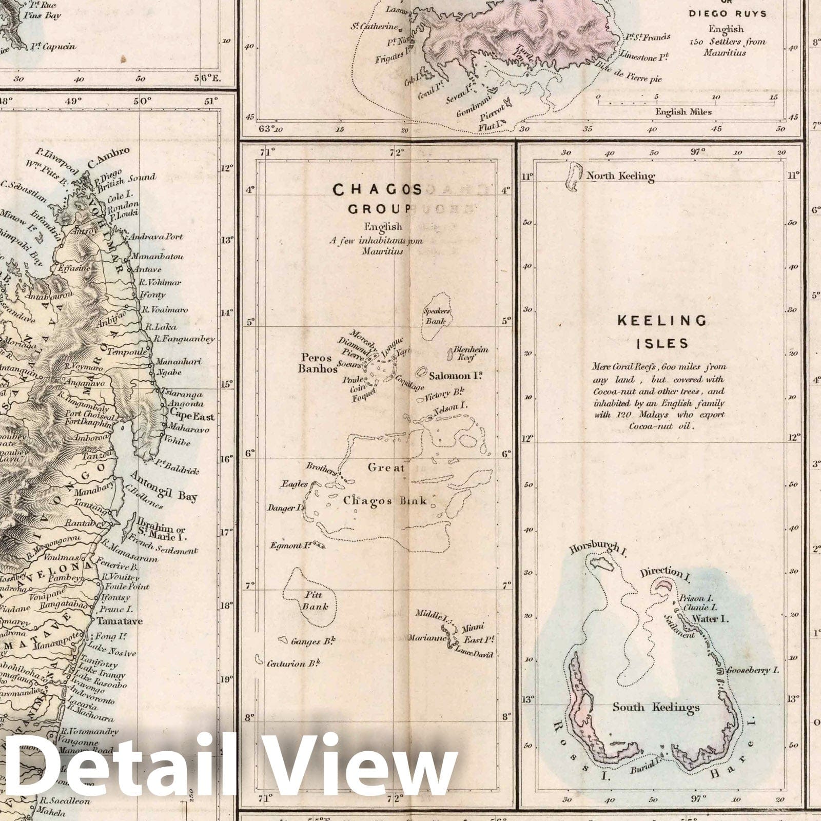 Islands in Indian Ocean - Railroad Map, 1856 - Historical Map Reproduction