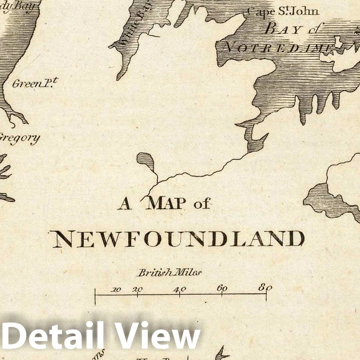 Historic Map : Map of Newfoundland, 1794 - Vintage Wall Art