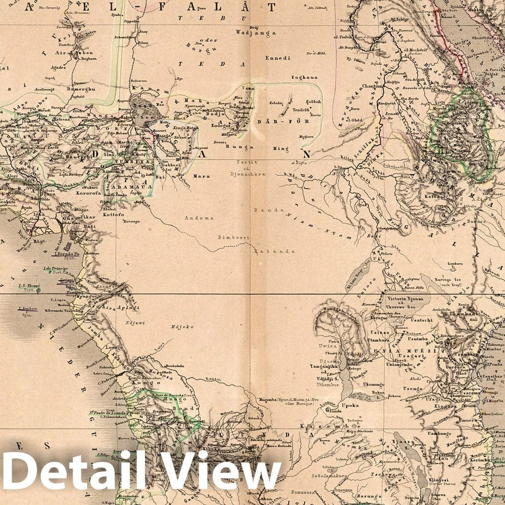 Historic Map : World Atlas Map, Africa 1866 - Vintage Wall Art