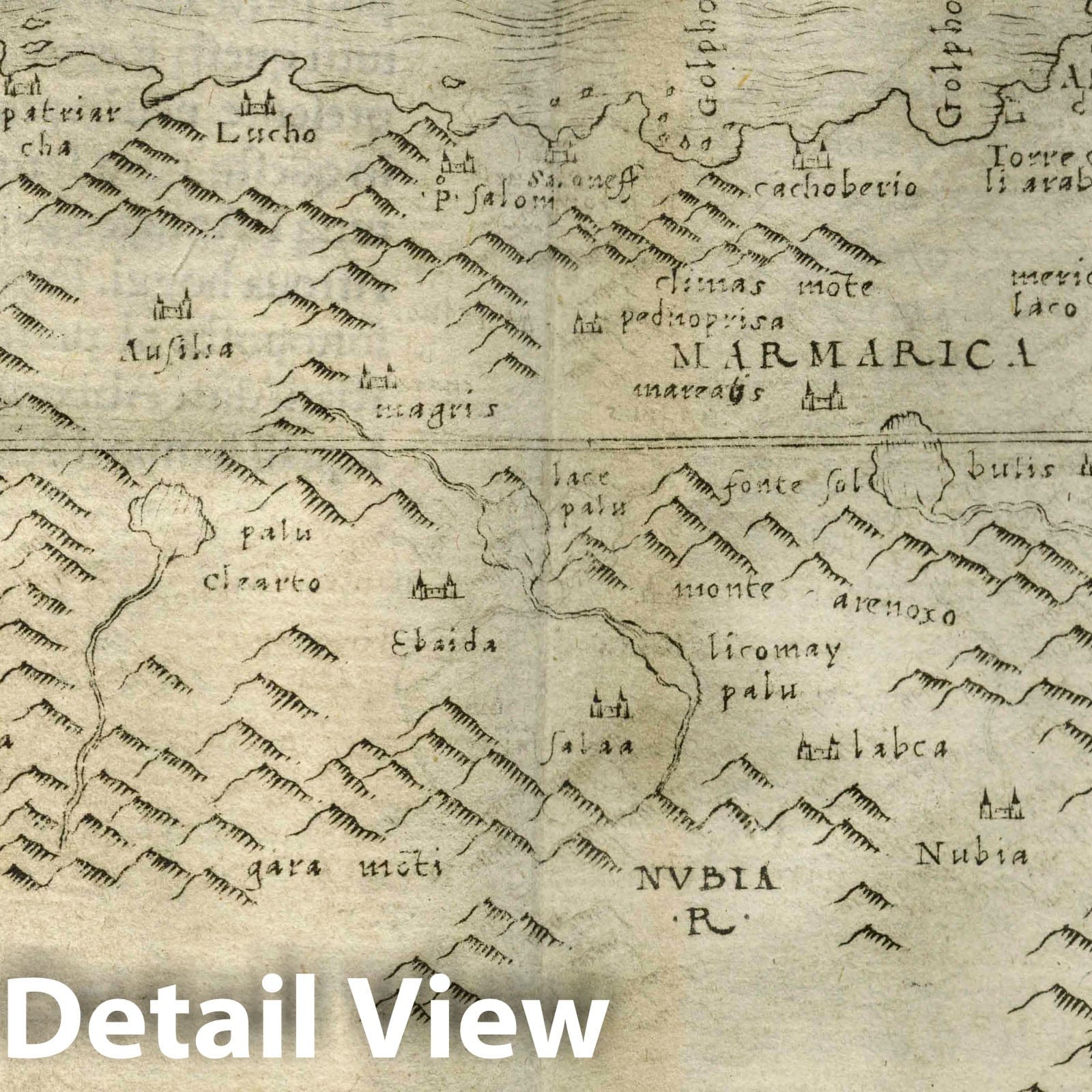 North Africa: Marmarica Region - Route Map, 1548 - Historical Map Print