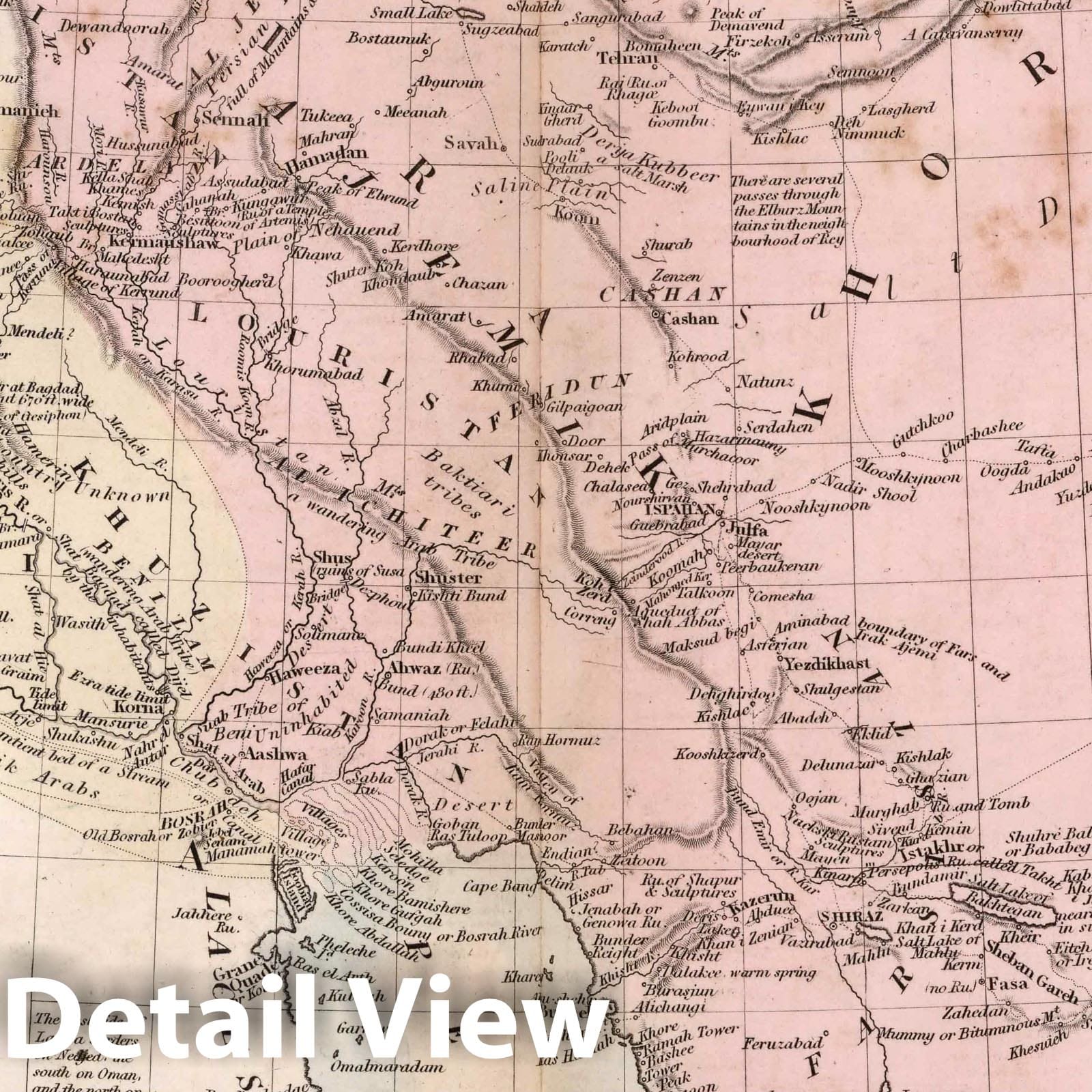 Persia with part of the Ottoman Empire - Railroad Map, 1831