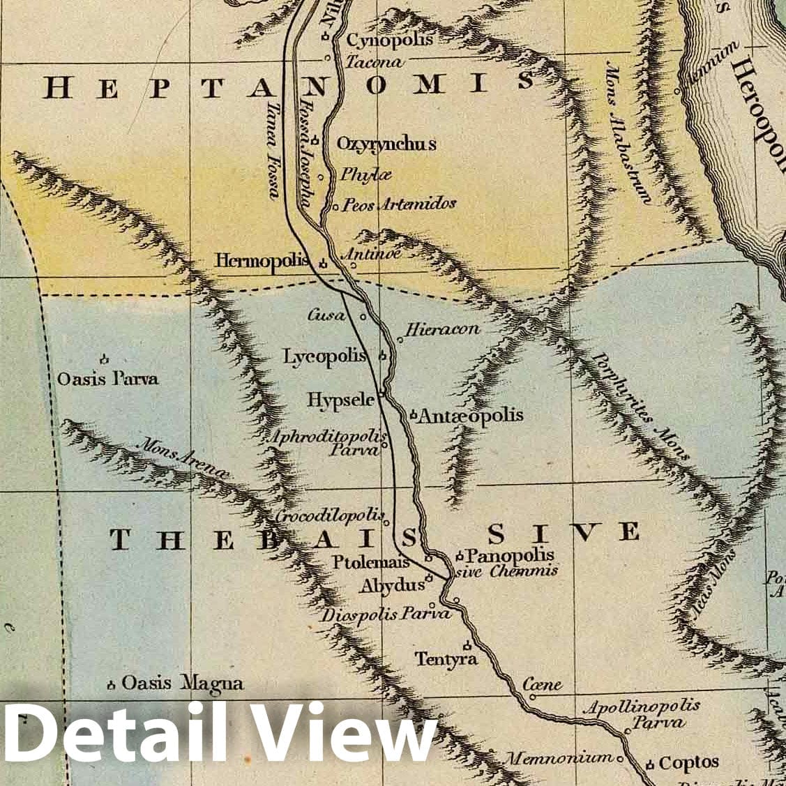 Ancient Egypt - River Map, 1823 - Historical Map Print
