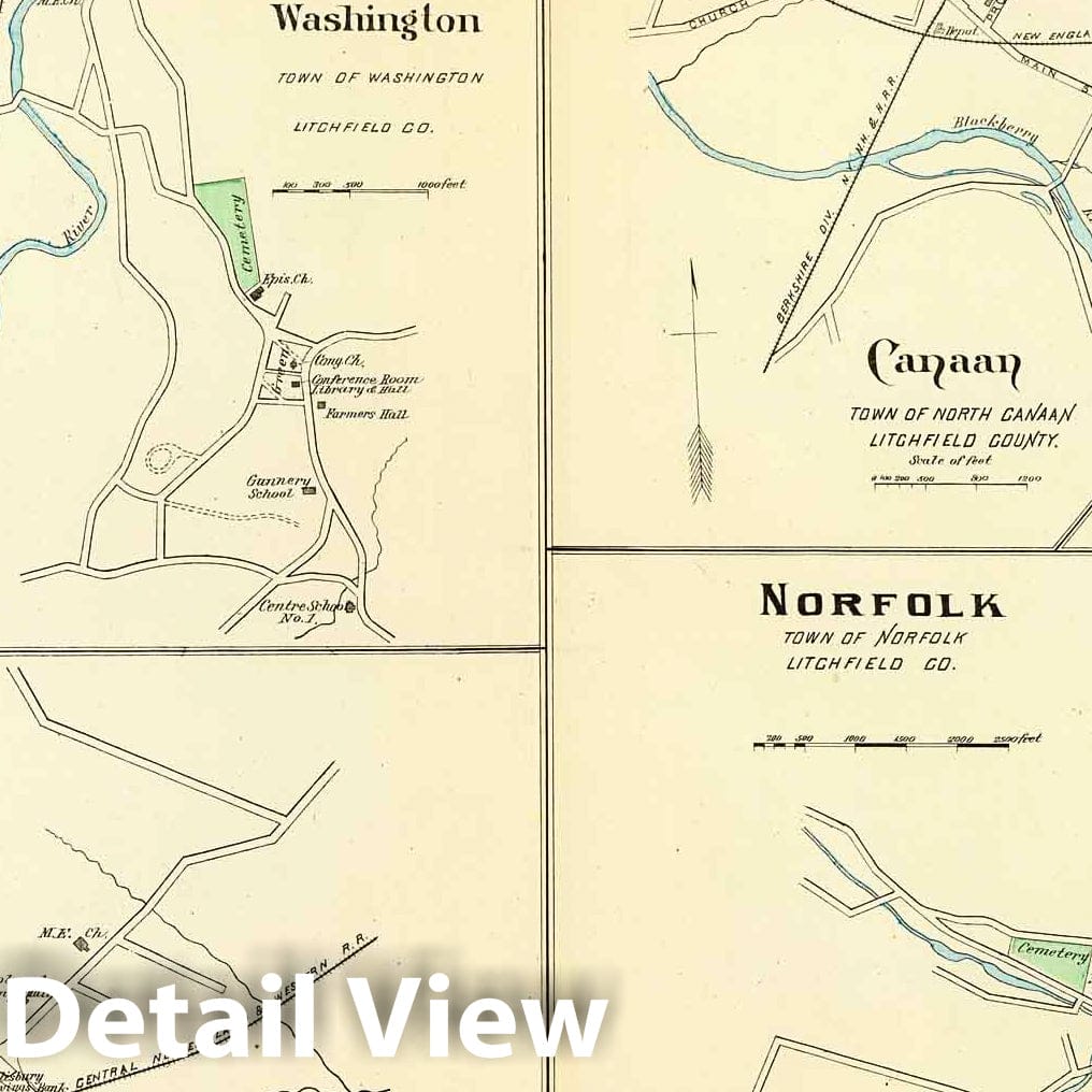 Lakeville, Salisbury, Litchfield County, Connecticut - Railroad Map, 1893