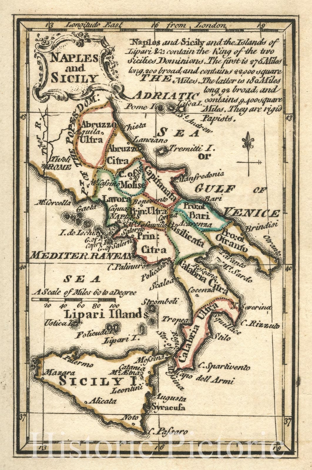 Historic Map : World Atlas Map, Naples And Sicily 1758 - Vintage Wall Art