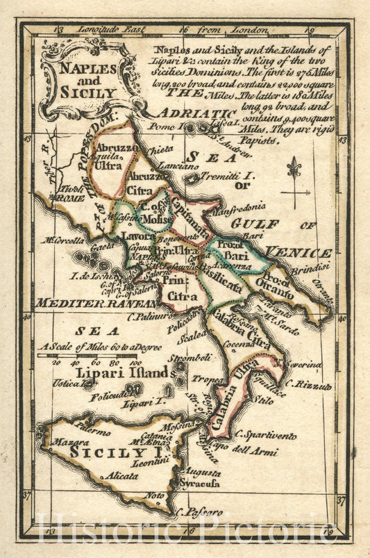 Historic Map : World Atlas Map, Naples And Sicily 1758 - Vintage Wall Art