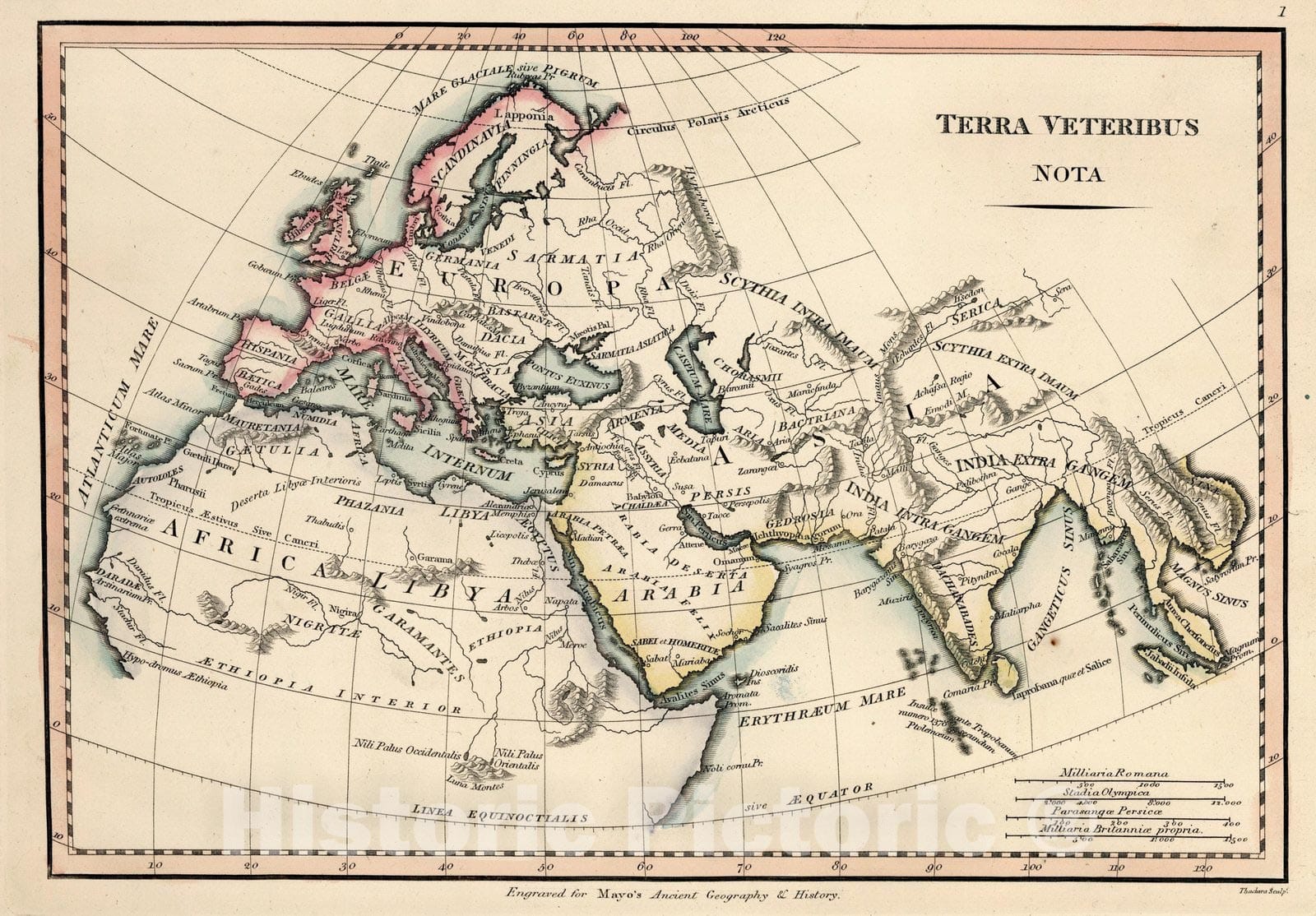 Historic Map : Classical Atlas Map, Terra Veteribus Nota 1815 - Vintage Wall Art