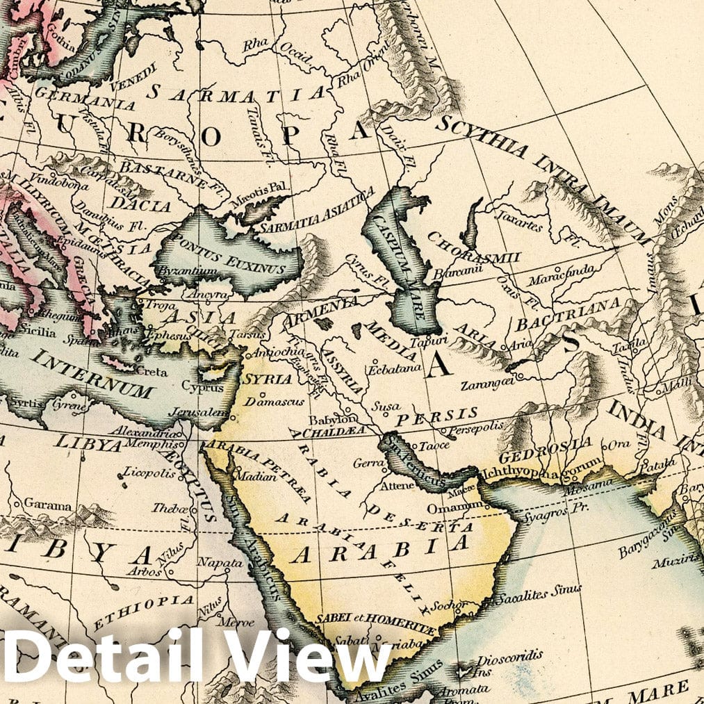 Ancient World Map, 1815 - Historical Map Reproduction