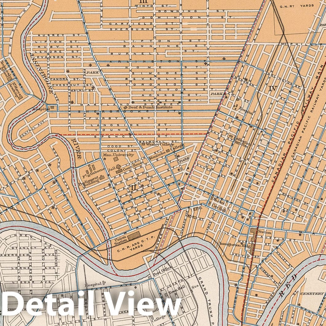 Winnipeg, Manitoba - Railroad Map, 1915 - Historical Map Print