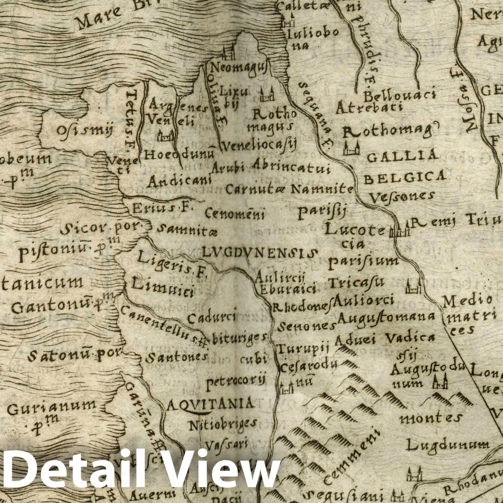 France, Europe - Route Map, 1548 - Historical Map Print