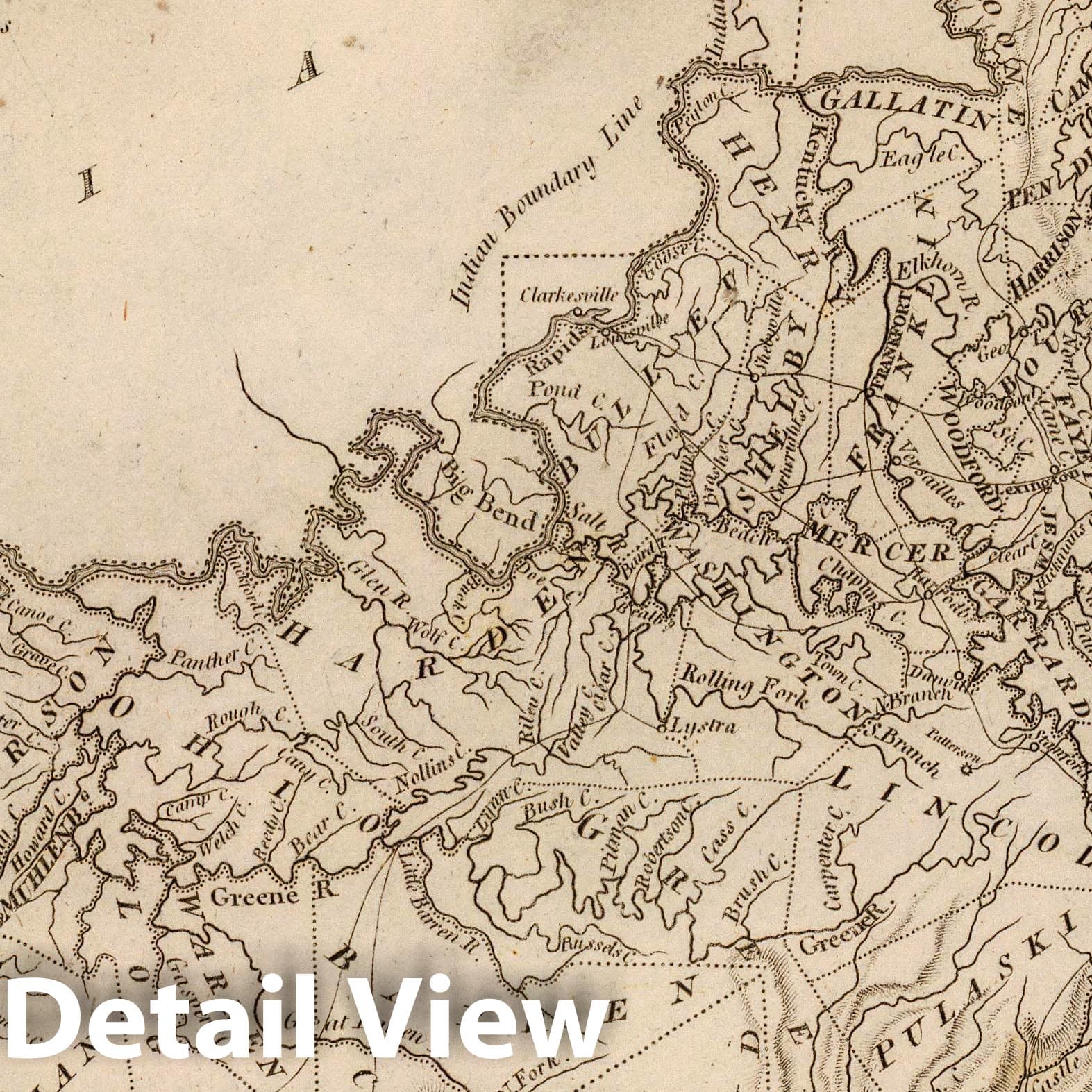 Historic Map : World Atlas Map, Kentucky. 1804 - Vintage Wall Art