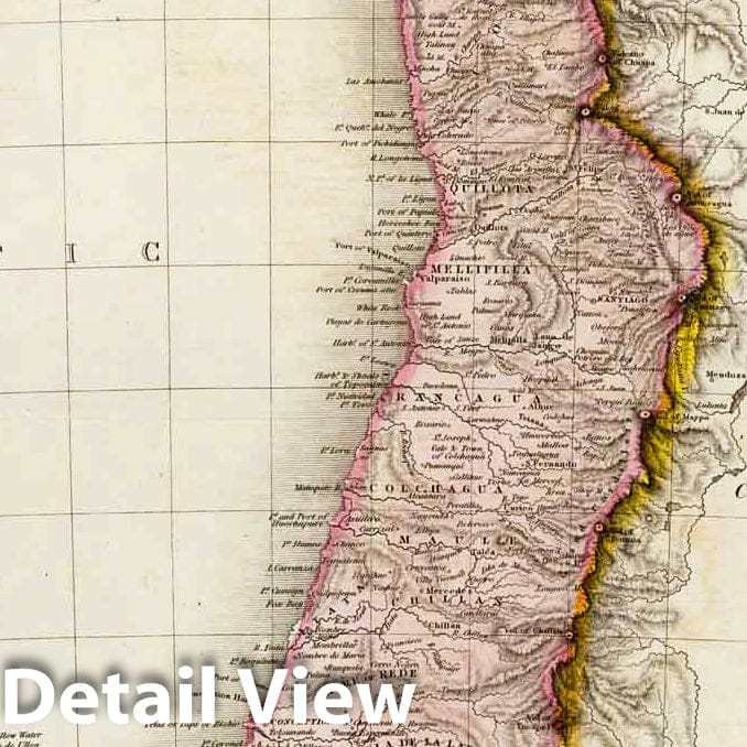 Chile with Juan Fernandez Islands, 1809 - Historical Map Print