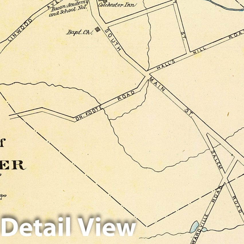 Colchester and Baltic, New London County, Connecticut - Railroad Map, 1893