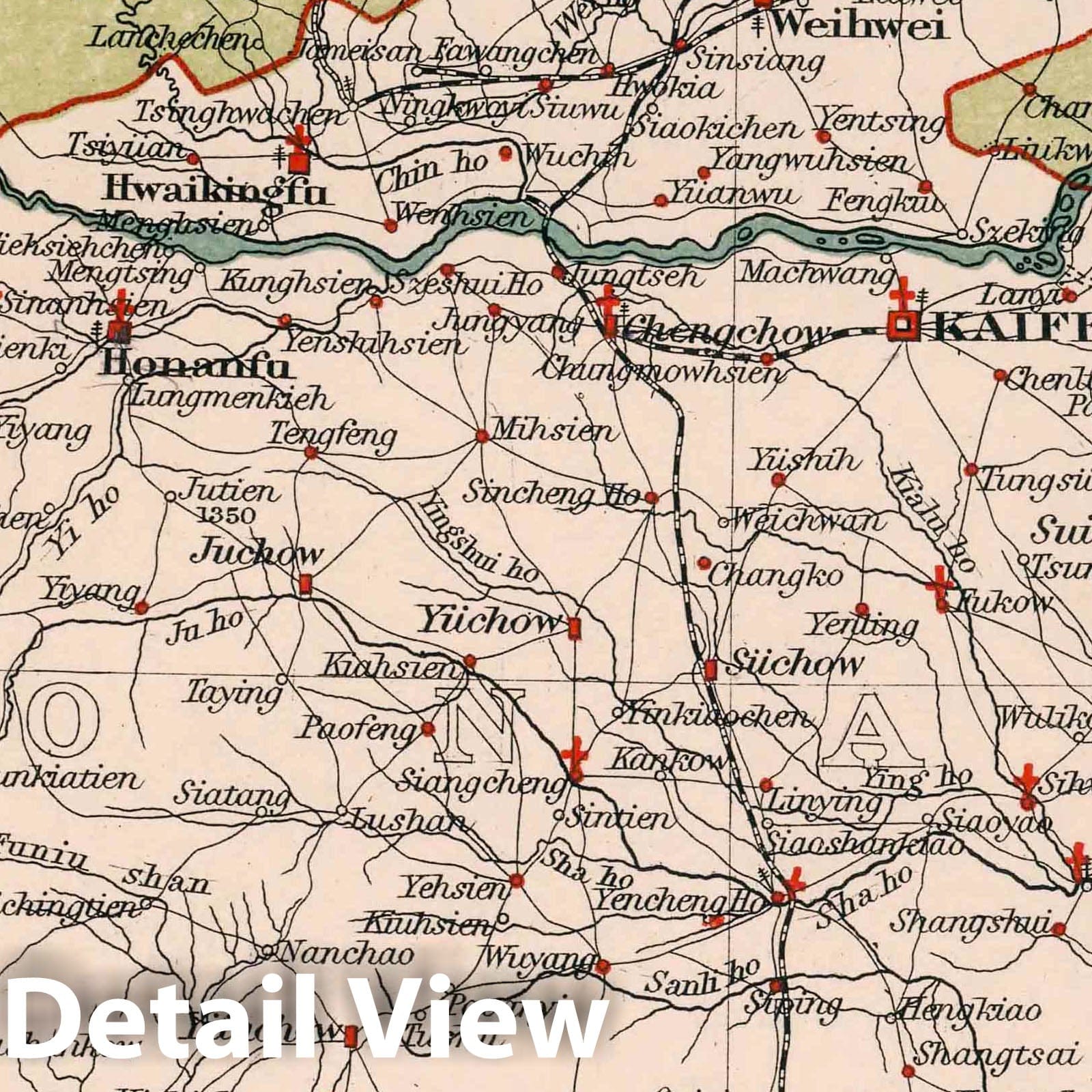 Honan - Railroad Map, 1908 - Historical Map Print