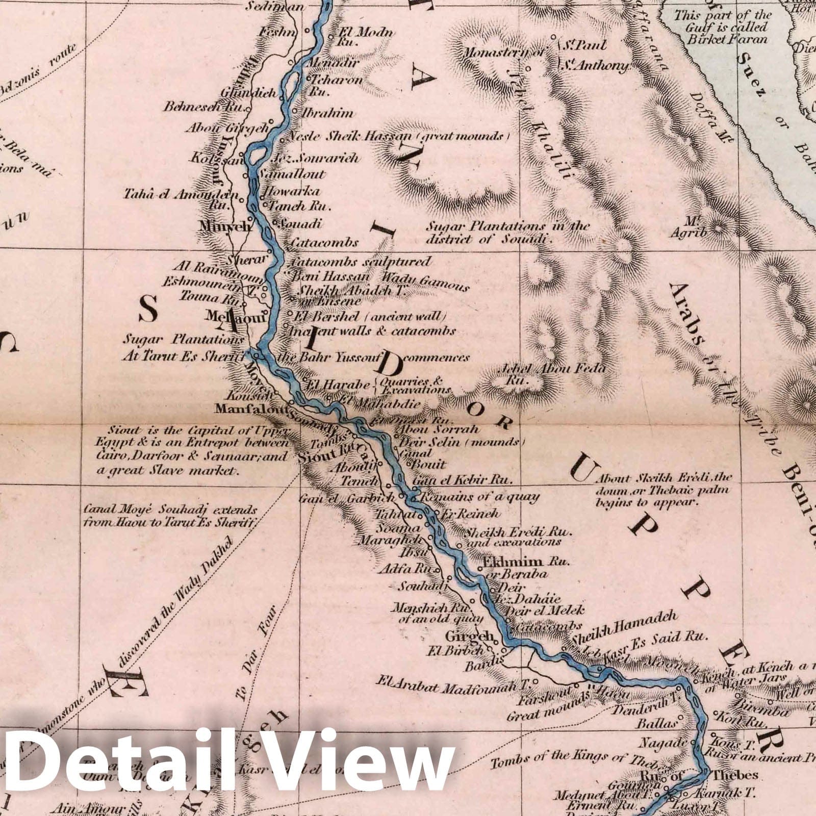 Egypt - Railroad Map, 1856 - Historical Map Print