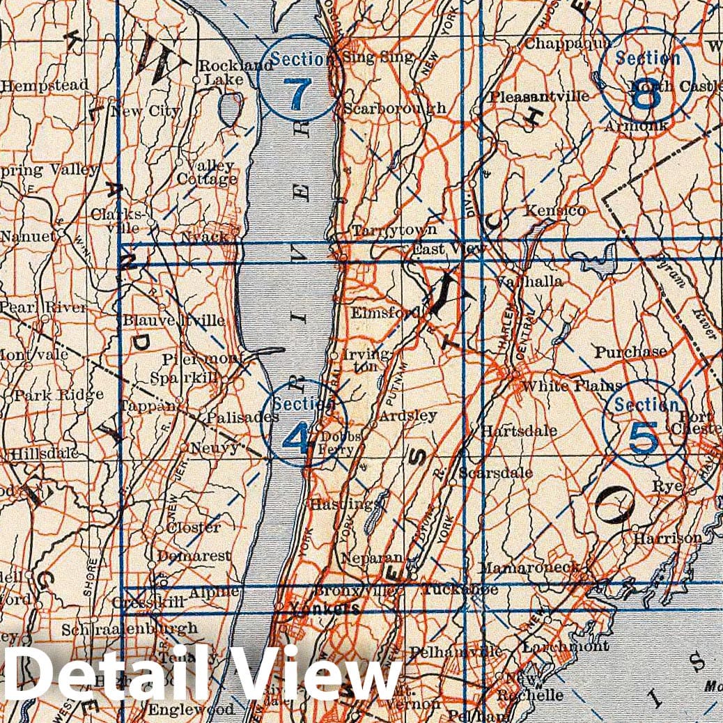 Westchester County, New York and Fairfield County, Connecticut - Road Map, 1902
