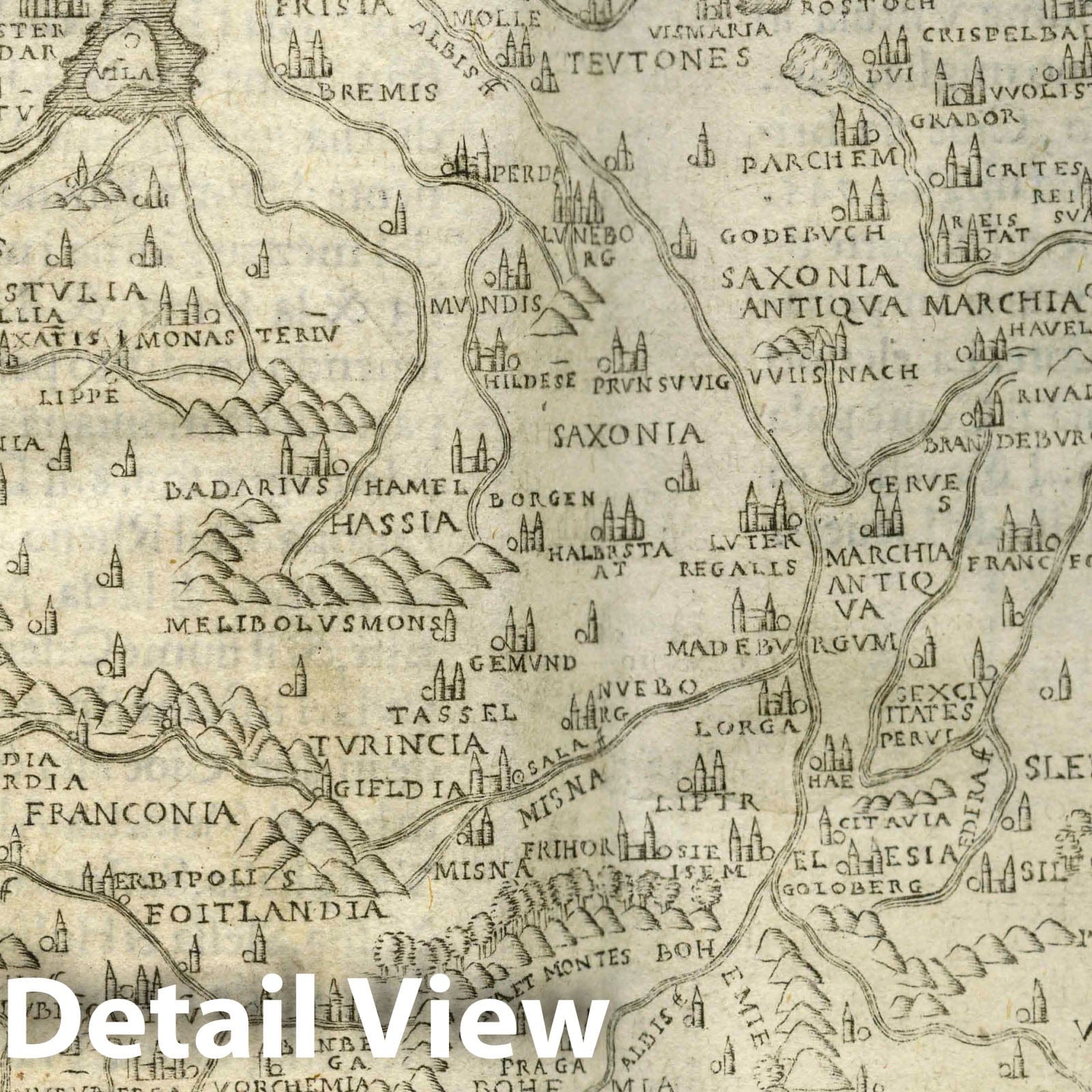 Germany - Route Map, 1548 - Ptolemeo Atlas Reproduction
