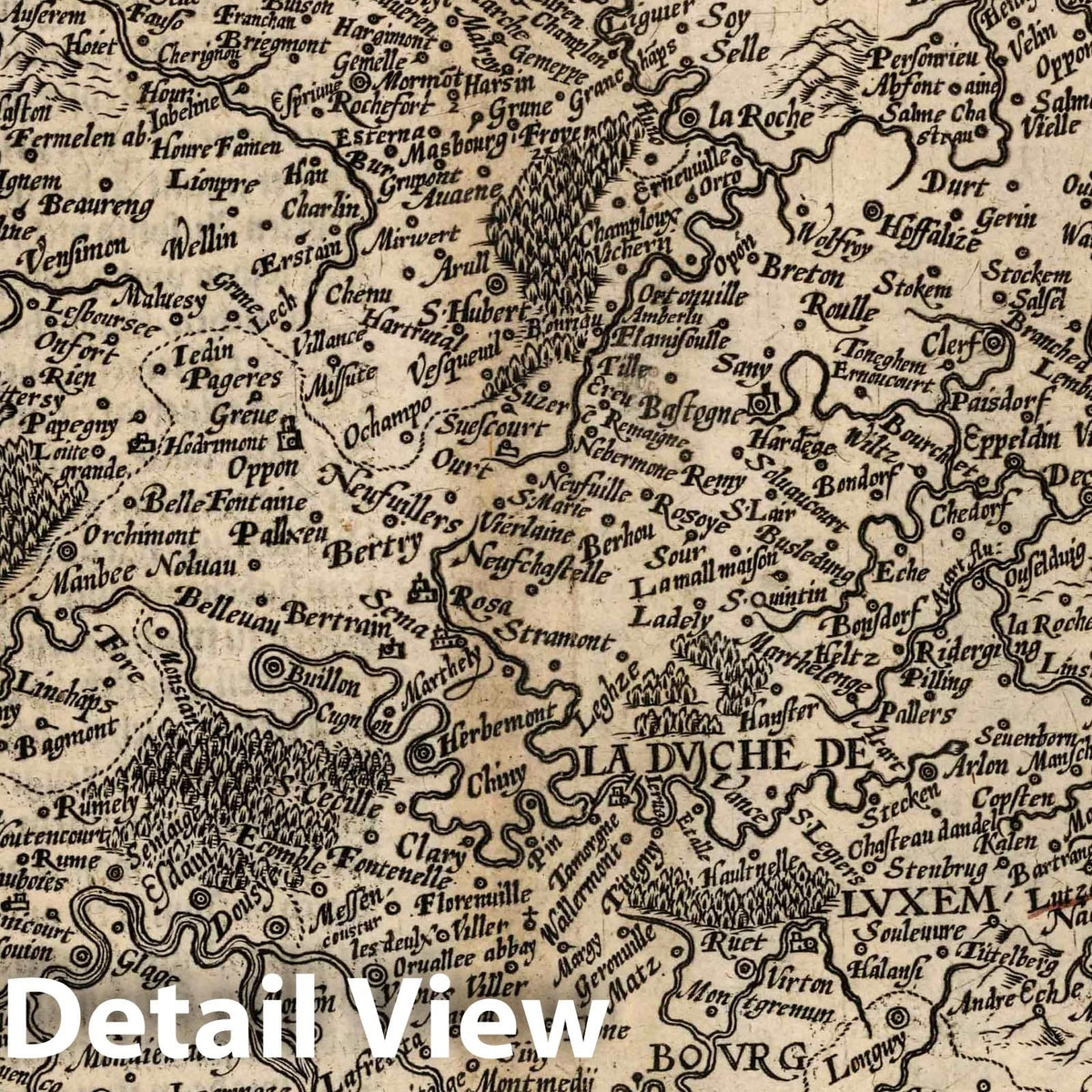Luxembourg, 1600 - Historical Map Print from Geographisch Handtbuch