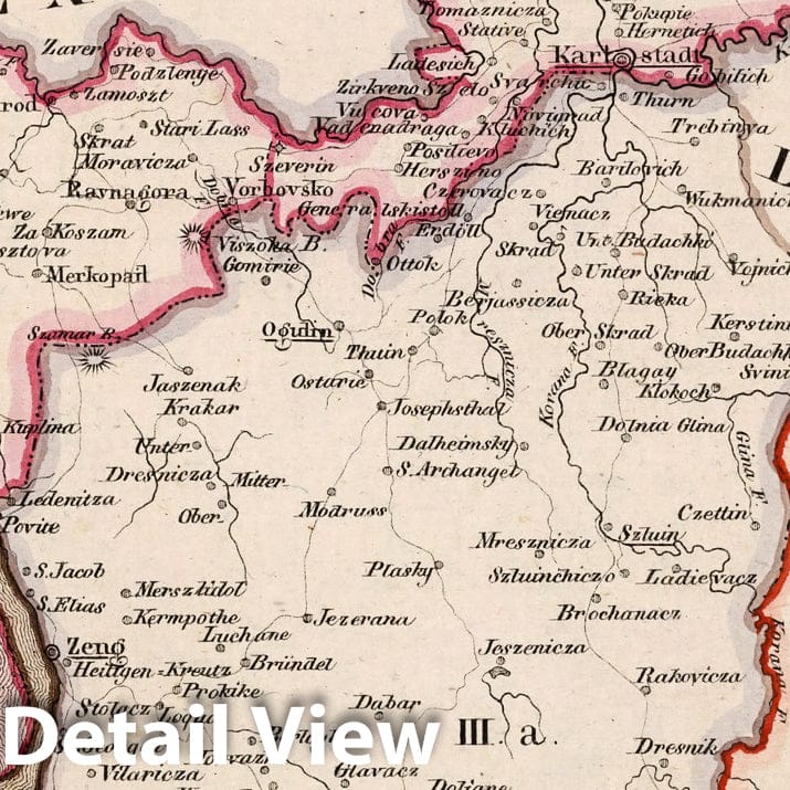 Austria, Hungary and Military Frontier, 1828 - Historical Map Print