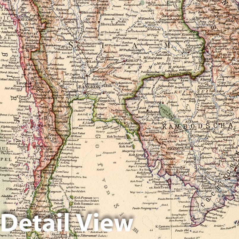 Indochina, 1925 - Historical Map Print