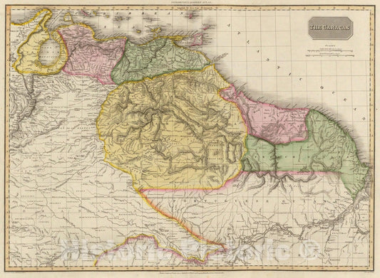 Historic Map : World Atlas Map, The Caracas. 1810 - Vintage Wall Art