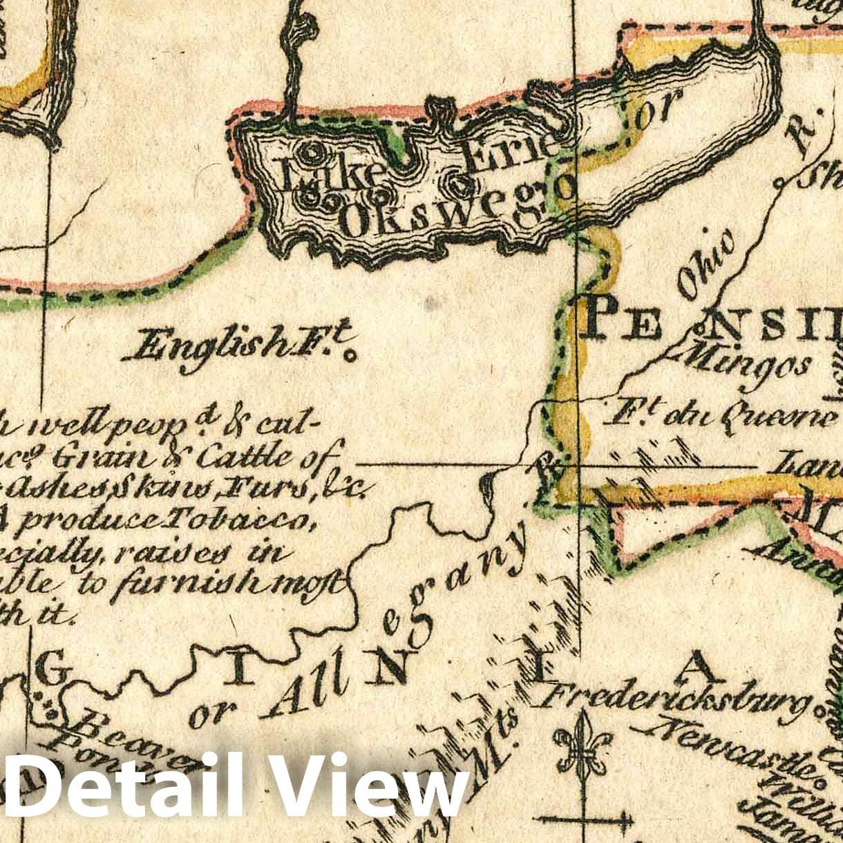 Pennsylvania, Maryland, and Virginia, 1758 - Historical Map Print