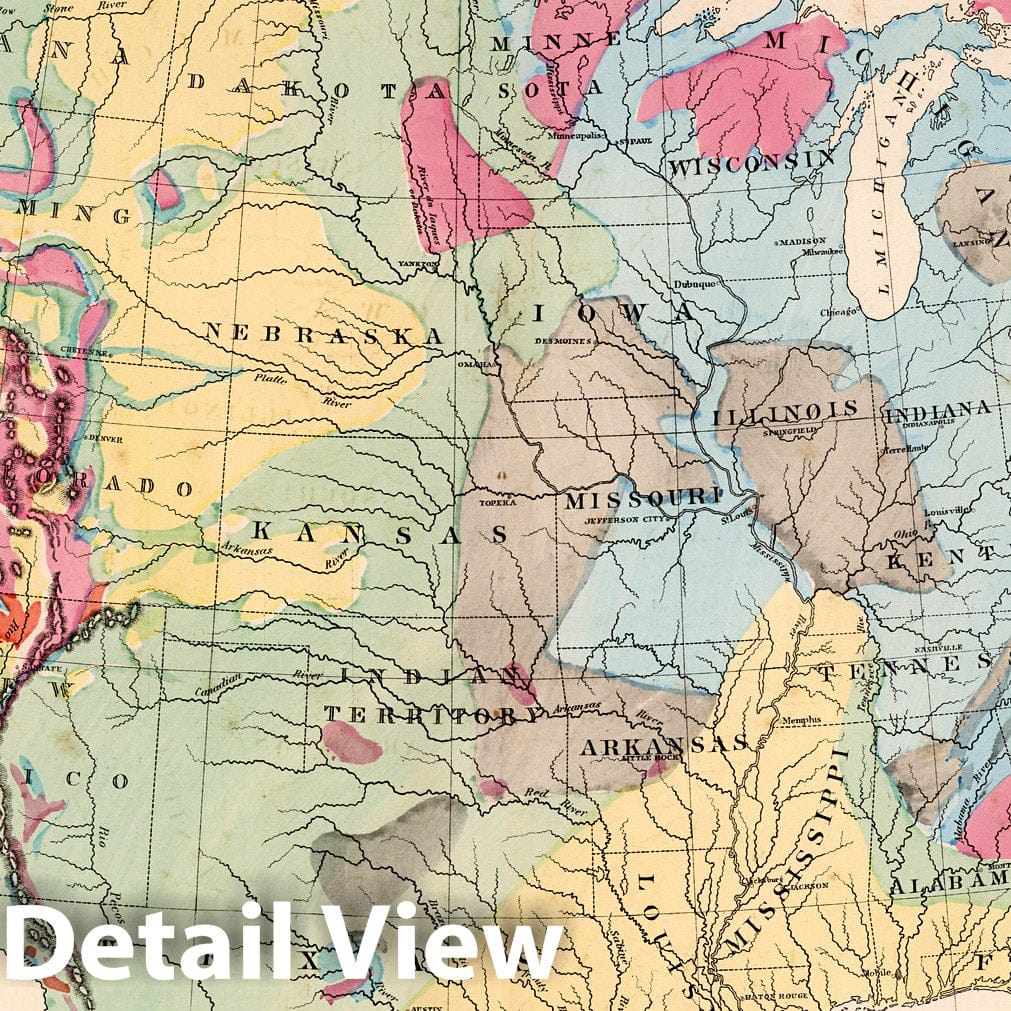 United States Geological Map, 1873 - Gray's Atlas Historical Print