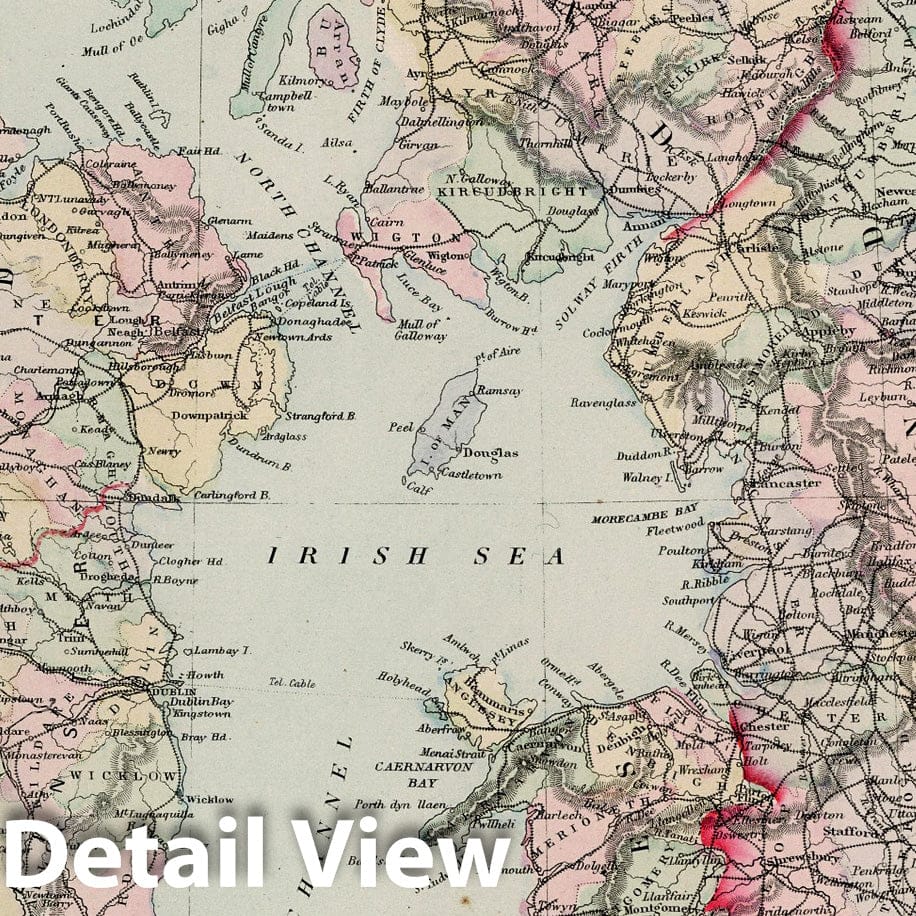 Historic Map : British Isles. 1884 - Vintage Wall Art