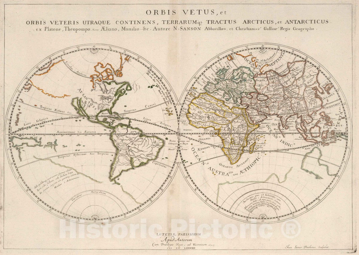 Historic Map : World Atlas Map, Old World. 1704 - Vintage Wall Art