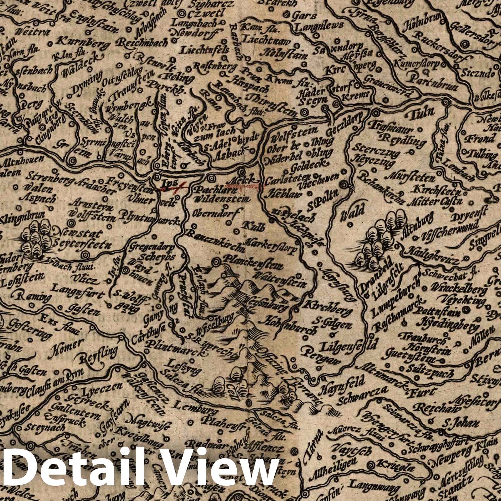 Historic Map : Austria,14. Austria archiducatus. 1600 , Vintage Wall Art