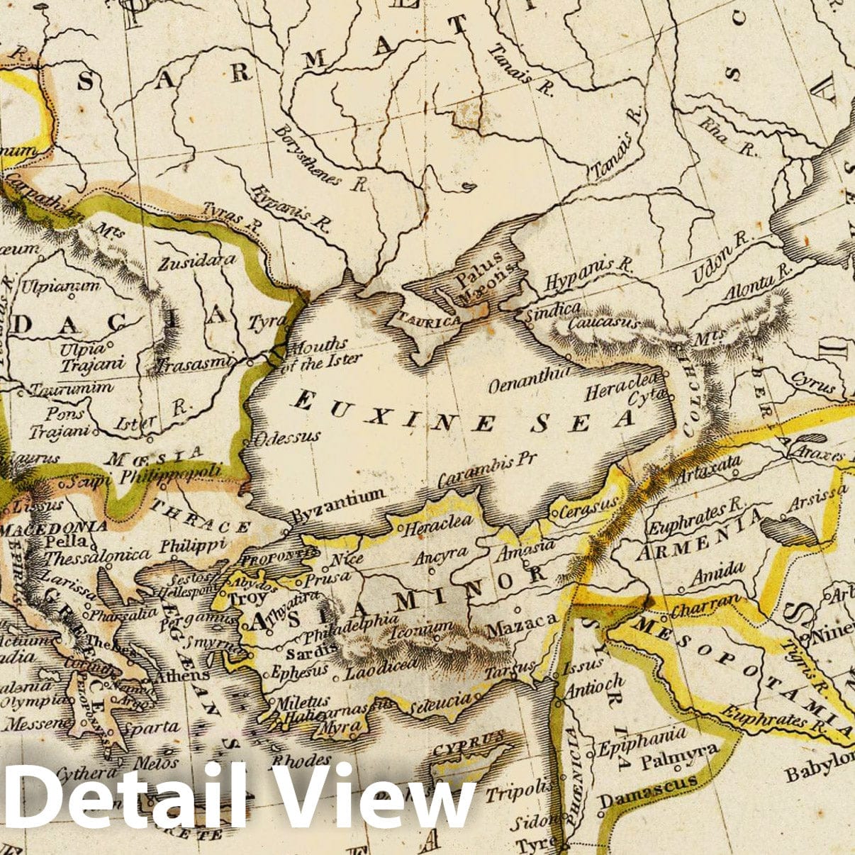 Historic Map - School Atlas Map, Roman Empire, Palestine. 1826, - Vintage Wall Art