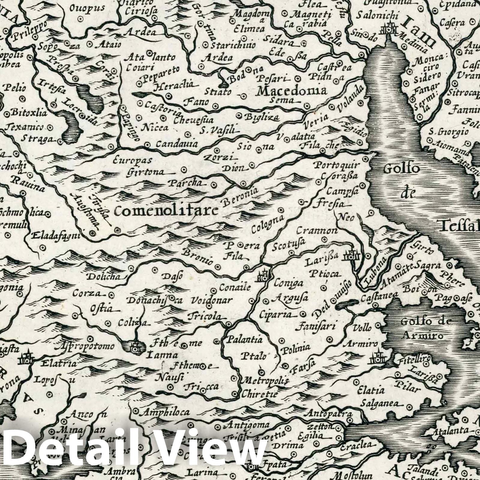 Macedonia, Epirus, and Achaia - River Map, 1636 - Historical Map Reproduction