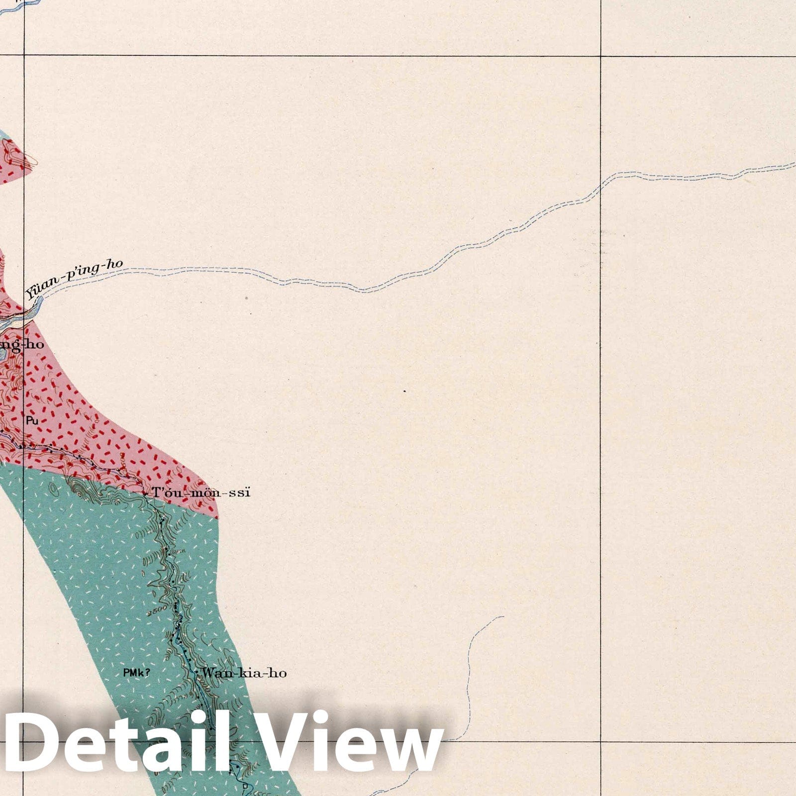 Shi-Tsuan-Hien Sheet, China - Geologic Map, 1906 - Historical Map Print
